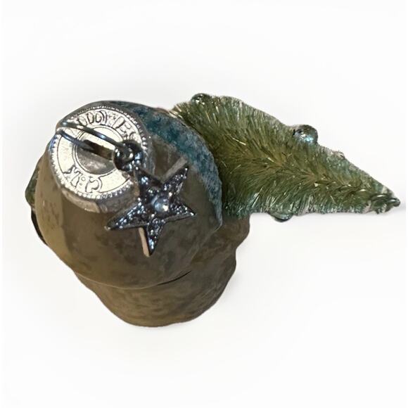 Vintage Shiny Brite Glass Santa Ornament Bottle Brush, Mercury, Radko, Y2K - Picture 14 of 16